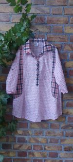 شومیز مانتویی چهارخونه اعداد