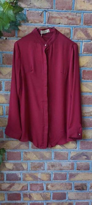 شومیز حریر زرشکی